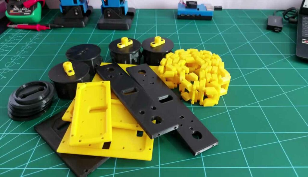 3D printed robot car assembly