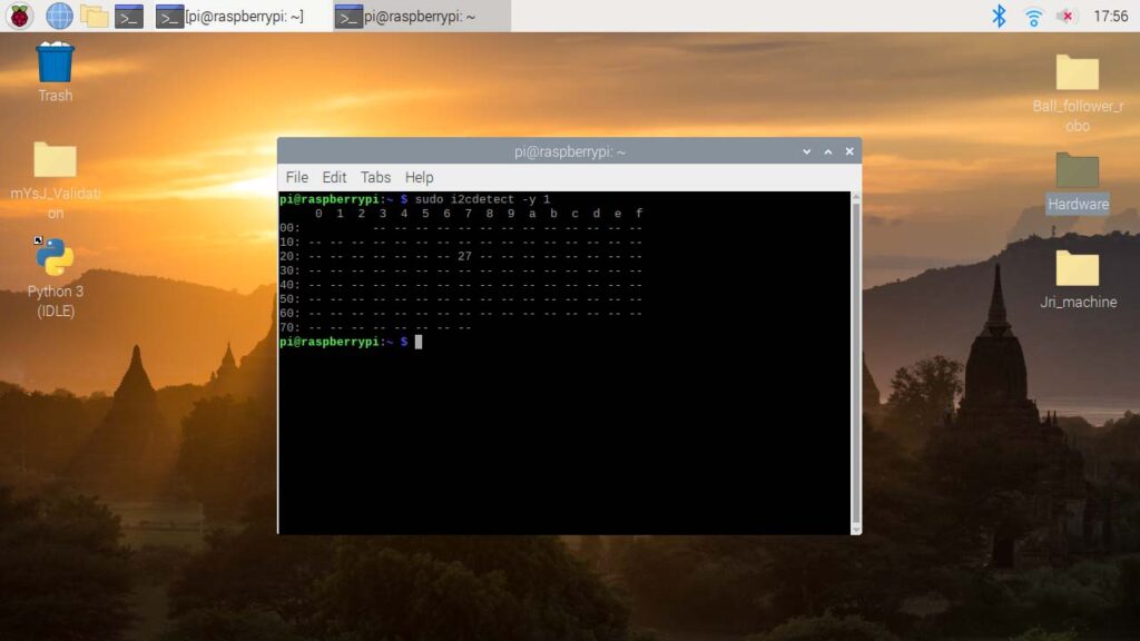 I2C scanner results