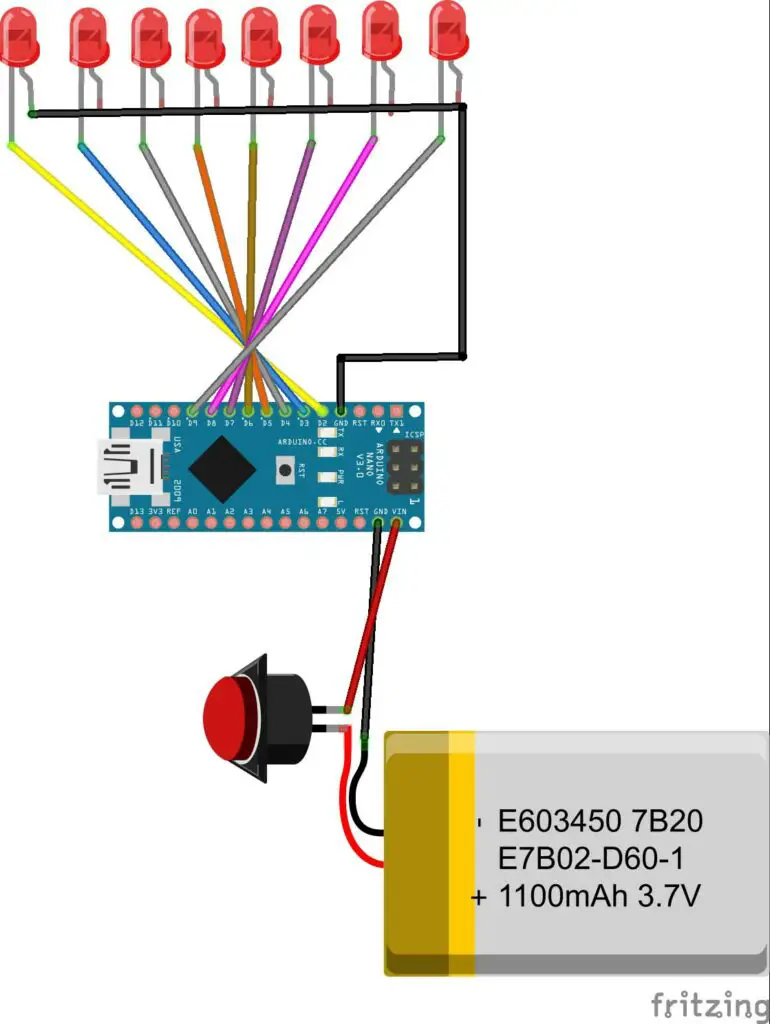 Circuit Diagram for Arduino POV display