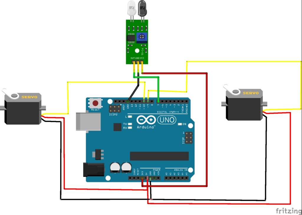 Arduino automatic dustbin with infrared sensor and servo