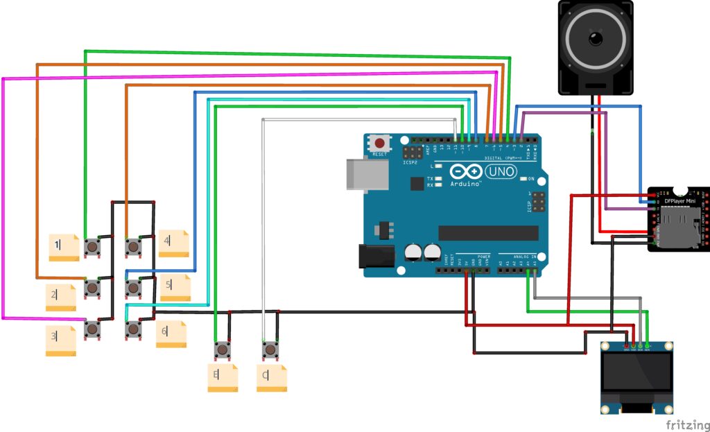 Circuit Diagram for Arduino Braille Reader