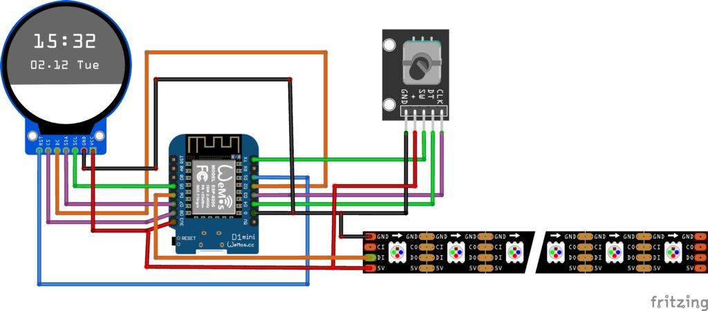 Circuit diagram for mini color mixer project